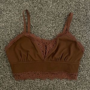 AERIE- brown lace tank